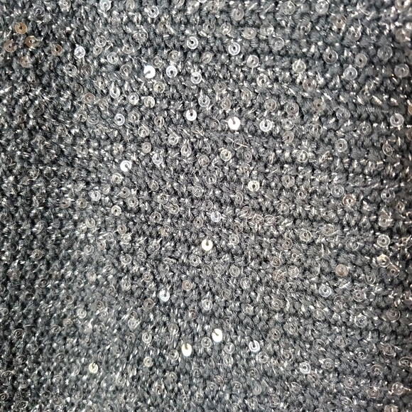 Elie Tahari Jacket Collared Blazer Silver Gray Shimmer Sequine Size L - Picture 3 of 9